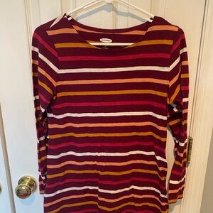 🌺 3/$10 Maternity Relaxed Fit Striped Long Sleeve Top